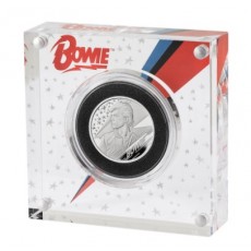 UK David Bowie 2020 1/2 Onça (1 Pound) Prata Proof 